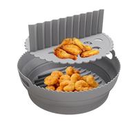 Doublures En Silicone Pour Friteuse À Air | Bol Résistant À La Chaleur De 21,5 cm,Plateau Silicone Anti-Adhésif Compartimenté Pour Friteuse À Air - Pour Cuisine Maison Restaurant Cuiseur