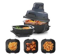 Doublures en silicone pour friteuse à air Ninja Crispi FN101GY - Accessoires antiadhésifs pour friteuse à air Ninja, compatible avec récipient de 4QT et récipient de 6 tasses, insert de rechange pour