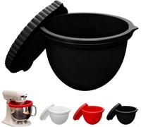 Doublures en silicone pour mélangeur à tête inclinable de 5 Qt - Insert de bol non mélangeur compatible avec, résistant à la chaleur jusqu'à 232,2 °C, passe au lave-vaisselle (bol noir, 400 g)