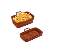 Doublures Friteuse Air Pliables Silicone, Panier Rectangulaire Réutilisable (Braun)
