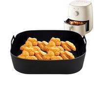Doublures pour panier de friteuse à air, tapis antiadhésifs avec poignée, inserts carrés pliables pour friteuse à air comprimé - pour four, micro-ondes, plats à pizza, légumes, gâteaux, frites