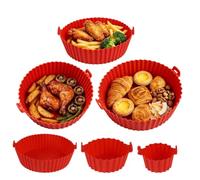 Doublures silicone air fryer 6 Pièces Rondes Réutilisables Antiadhésives | Feuilles Silicone Friteuse À Air Pour Cuisine, En-cas, Accompagnements, Petits Déjeuners, Dîners , Plateaux de