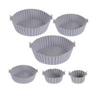 Doublures Silicone Air Fryer 6 Pièces Rondes Réutilisables Antiadhésives | Panier silicone air fryer Repas, collations, accompagnements, petits-déjeuners, dîners en