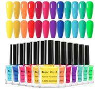 DouborQ Lot de 12 vernis à ongles Neno - Séchage à l'air libre - 12 couleurs vives - 9,9 g - Kit de vernis à ongles standard pour femme