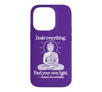 Doubt Everything v2 Bouddha Zen Mindfulness Line Art Coque pour iPhone 14 Pro