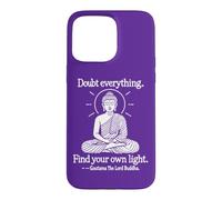Doubt Everything v2 Bouddha Zen Mindfulness Line Art Coque pour iPhone 15 Pro Max