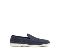 Doucal's - Mocassins Bleu Marine à Enfiler Bout Amande - Homme - Chaussures - Bleu - Taille: 42 EU
