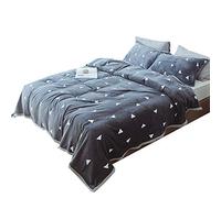 Douce et Moelleuse Couverture Motif de Flamant Chaud Couverture Polaire Couvre-Lit Draps Couverture de Canapé pour Adult/Enfants (Triangle gris, 180 x 200 cm)