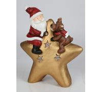 Douce figure de décoration Étoile LED avec Père Noël & renne Décoration Lumière Hiver