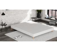 Douce Lune Sommier Tapissier 80x200 Blanc, Hauteur 33 cm, Cadre et Lattes en Bois Massif d’Épicéa, Structure Robuste et Tissu HQ, Confort Stable, Lit 1 Personne pour Chambre Adulte ou Enfant
