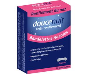 DouceNuit Bandelettes Nasales Anti-Ronflement Grande Taille 20 Pièces