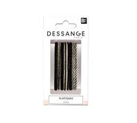 Douceur blanche et tenue parfaite - Elastiques Ornement Mode DESSANGE, pack de 5, couleur neutre, structure solide, idéal pour un usage quotidien et des coiffures soignées - Lot de 3