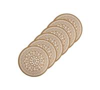 Douceur d interieur - Lot de 6 sets de table imitation jute lessivables - Blanc et marron