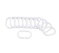 Douceur d'Intérieur - Anneaux rideau de douche Vitamine Sdb - 12 pièces blanc plastique uni