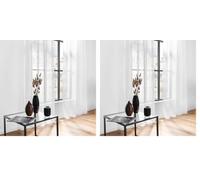 Douceur d'Intérieur 1622320 Panneau à Oeillets Voile Sable Lissea Polyester Blanc 240 x 140 x 240 cm (Lot de 2)