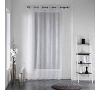 Douceur d'Intérieur Panneau à œillets FILIANE voile sable appliqué Polyester 140 x 240 cm Blanc