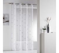 douceur d'interieur CHENILLA Panneau à œillets, Polyester, Gris, 260x140 cm