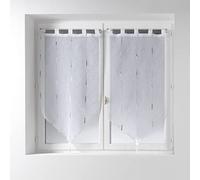 Douceur d'Intérieur 1624899 Chenilla Paire Pompon Passants Motif Voile Sable Fils Chenille Polyester Gris 120 x 60 cm