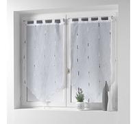 douceur d'interieur Chenilla Paire Pompon Passants Motif Voile Sable Fils Chenille, Polyester, Gris, 160x60 cm