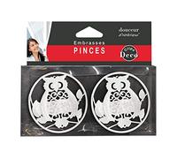 Douceur d'Intérieur, 2 Embrasses à Rideaux (Diamètre 8 cm) Gufo Blanc, Métal Peint