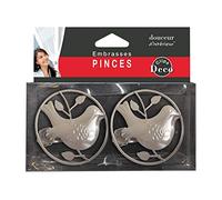 Douceur d'Intérieur, 2 Embrasses à Rideaux (Diamètre 8 cm) Passero Taupe, Métal Peint