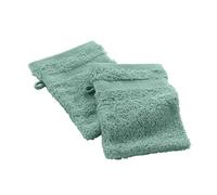 Douceur d'Intérieur, 2 Gants de Toilette (15 x 21 cm) Elegance Celadon, 100% Coton Uni