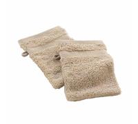 Douceur d'Intérieur 2 Gants de Toilette (15 x 21 cm) Elegance Noisette, 100% Coton Uni