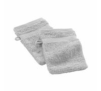 Douceur d'Intérieur 2 Gants de Toilette (15 x 21 cm) Elegance Perle, 100% Coton Uni