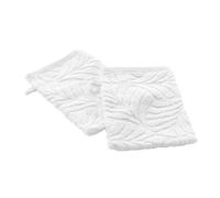 Douceur d'Intérieur, 2 Gants de Toilette (15 x 21 cm) Madeira Blanc, Eponge Unie