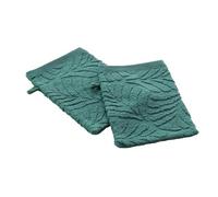 Douceur d'Intérieur, 2 Gants de Toilette (15 x 21 cm) Madeira Emeraude, Eponge Unie