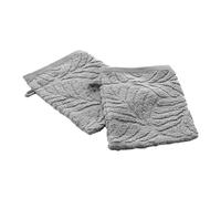 Douceur d'Intérieur, 2 Gants de Toilette (15 x 21 cm) Madeira Gris Clair, Eponge Unie