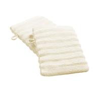 Douceur d'Intérieur, 2 Gants de Toilette (15 x 21 cm) Maya Ivoire, Eponge Unie 100% Coton