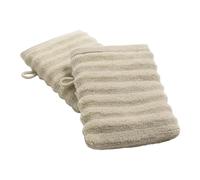 Douceur d'Intérieur, 2 Gants de Toilette (15 x 21 cm) Maya Taupe, Eponge Unie 100% Coton