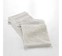 Douceur d'Intérieur, 2 Gants de Toilette (15 x 21 cm) Tendresse Lin, Eponge Unie 100% Coton