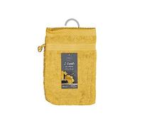 Douceur d'Intérieur, 2 Gants de Toilette (15 x 21 cm) Tendresse Mimosa, Eponge Unie 100% Coton
