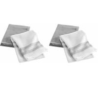 Douceur d'Intérieur, 2 Torchons (50 x 70 cm) Dejeuner Gris, Coton Nid d'abeille (Lot de 2)