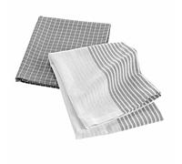 Douceur d'Intérieur Torchons Déjeuner Lot de 2 50 x 70 cm Coton tissé Gris