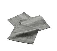 douceur d'intérieur, 3 Serviettes de Table (40 x 40 cm) Eldora Gris/Argent, Coton Tissé et Fils Métallisés