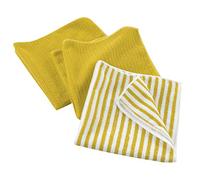 Douceur d'Intérieur, 3 Torchons (40 x 40 cm) Cuistot Jaune, Microfibre