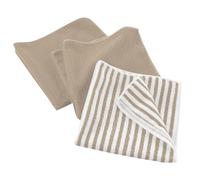 Douceur d'Intérieur – Lot de 3 torchons Cuistot Lin – Microfibre 40 x 40 cm – Beige