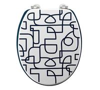Abattant WC Imprimé "Labyrinthe" 46cm Blanc G