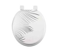 Douceur d'Intérieur Abattant de WC Orbella MDF imprimé 37 x 47 cm Blanc/Argent