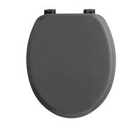 Douceur d'Intérieur, Abattant WC (37 x 47 cm) Vitamine Sdb Anthracite, MDF Uni