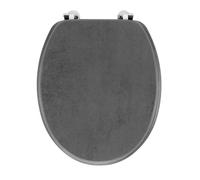 Douceur d'Intérieur, Abattant WC à Charnières Métal (37,5 x 46 cm) Alium, MDF Effet Beton