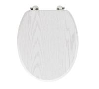 Abattant WC Effet Bois "Strata" 46cm Blanc G