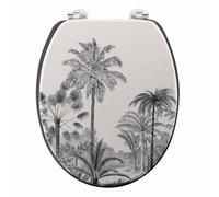 Douceur d'Intérieur, Abattant WC à Charnières Métal (37 x 47 cm) Cocoty Blanc, MDF Imprimé