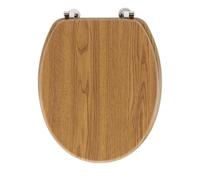 Douceur d'Intérieur, Abattant WC à Charnières Métal (37 x 47 cm) Strata Chene, MDF Effet Bois