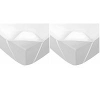 Douceur d'Intérieur, Alèse Imperméable avec Elastiques (140 x 190 cm) Shelly AA Blanc, Eponge TPU Anti-Acariens (Lot de 2)