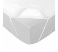 Douceur d'Intérieur, Alèse Imperméable avec Elastiques (160 x 200 cm) Shelly Blanc, Eponge TPU