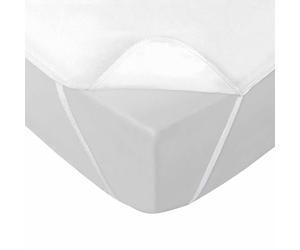 Douceur d'Intérieur, Alèse Imperméable avec Elastiques (180 x 200 cm) Shelly AA Blanc, Eponge TPU Anti-Acariens
